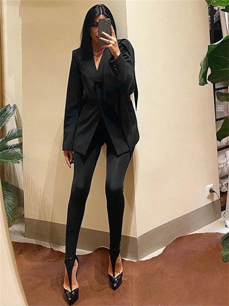 Black High Waisted Skinny Y2K Pants for Women 2026 – Fashion Trousers