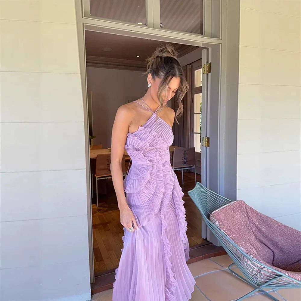2026 European & American Fashion Strapless Sexy Backless Tassel Dress – Summer Slit Temperament Dress