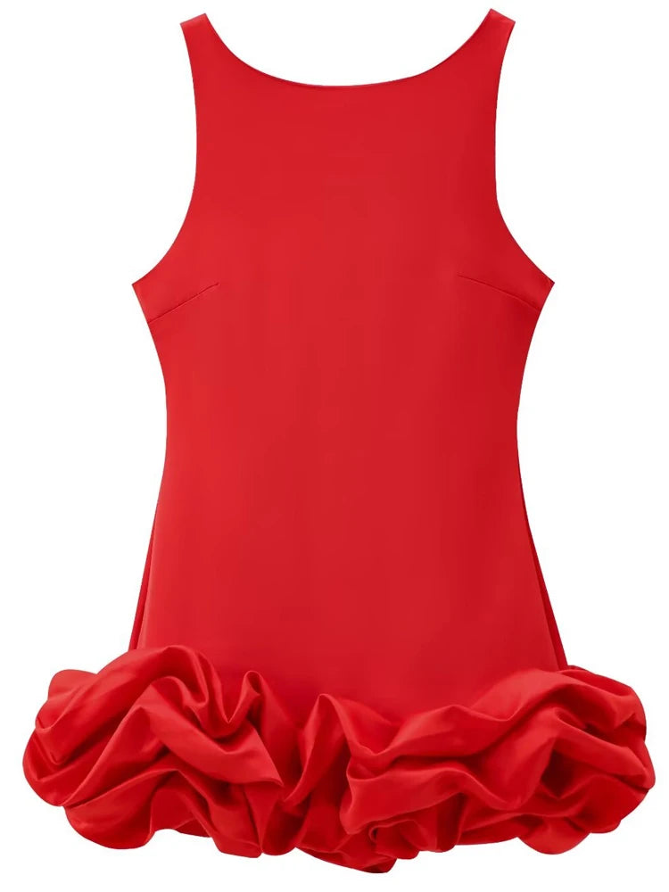 White Ruffle Backless Birthday Dress