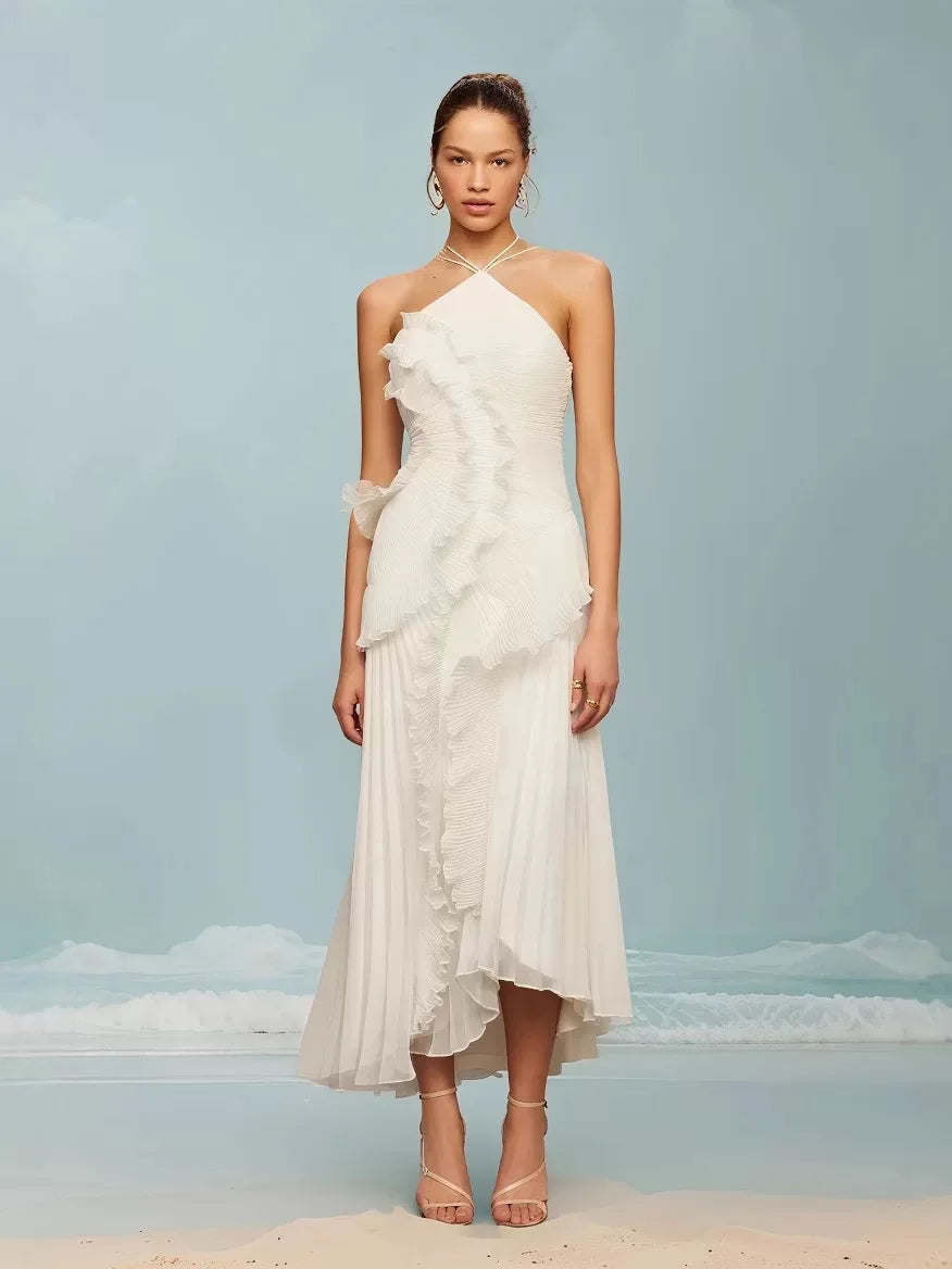 2026 European & American Fashion Strapless Sexy Backless Tassel Dress – Summer Slit Temperament Dress