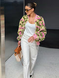 2026 Autumn Winter Casual 3D Jacquard Baseball Women Jacket Urban O-neck Zippers Long Sleeve Female Outwear Lady Streetwear New