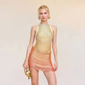2026 Modphy Ladies Gradient Tassel Off-Shoulder Bodycon Mini Dress – Sexy Sleeveless Celebrity Club Party Bandage Dress