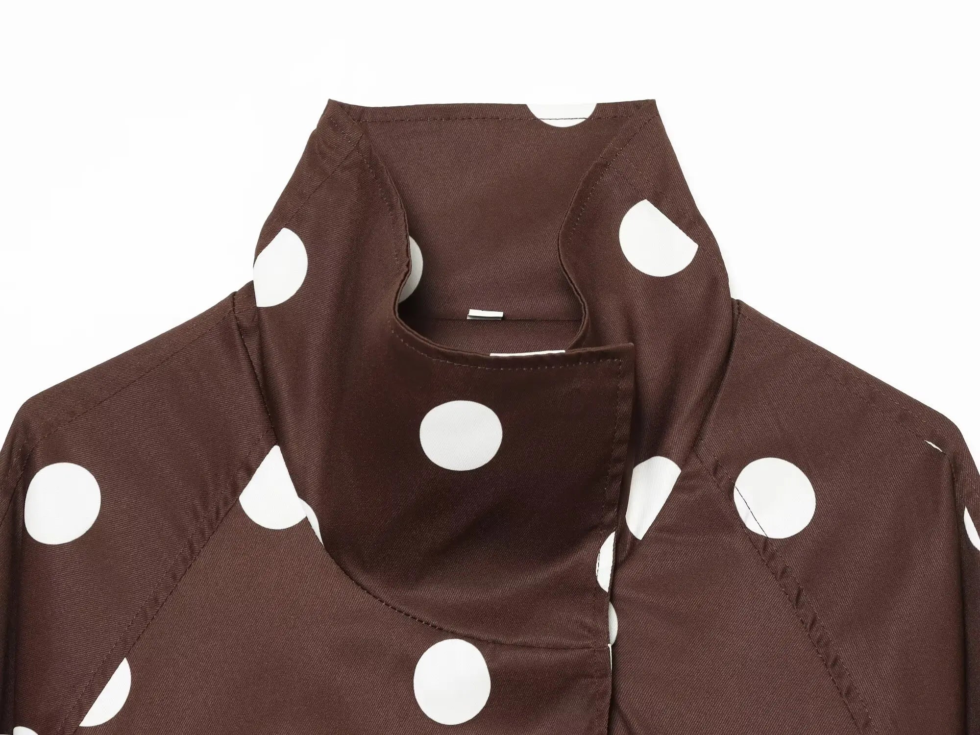 BSAY 2026 New Women Fashion Versatile Polka Dot Bomber Jacket, Stand Collar Zip Up Loose Cropped Casual Outerwear With Pockets
